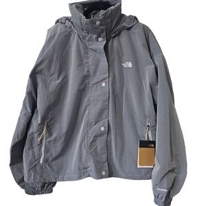 The North Face Gray Checkered Lightweight Jacket - Outdoor Adventure XL $140 NWT